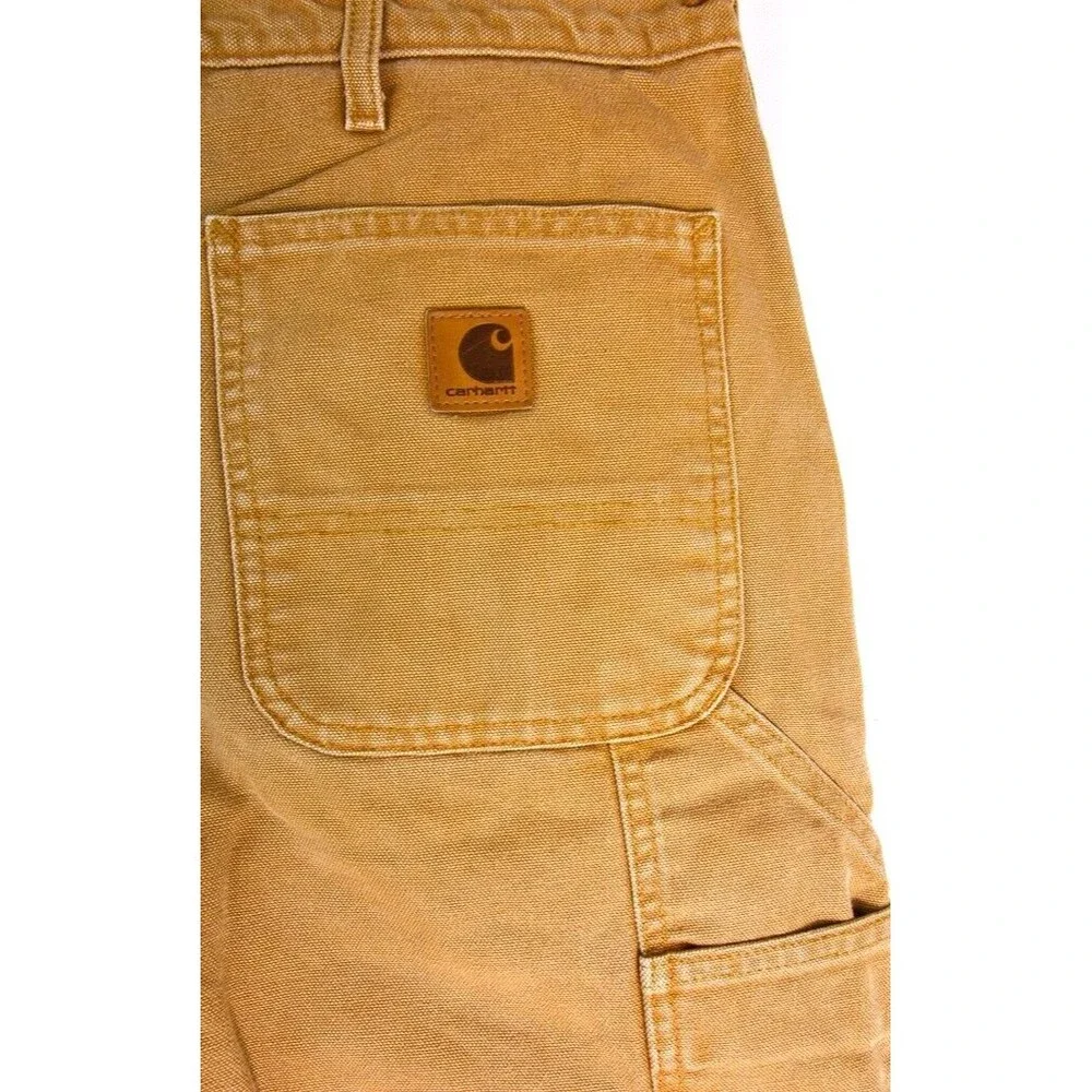 Carhartt Original Dungaree Fit Cargo Work Pants Canvas Tan Size 38 X 32